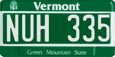 VT license plate NUH335