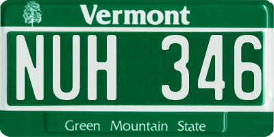 VT license plate NUH346