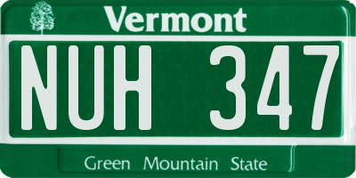 VT license plate NUH347