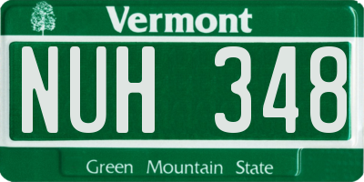 VT license plate NUH348
