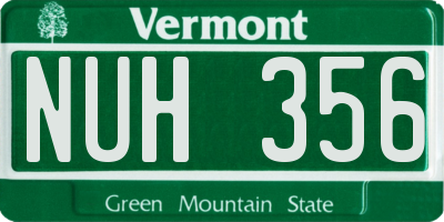 VT license plate NUH356