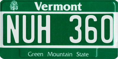 VT license plate NUH360