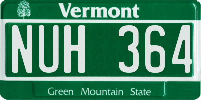 VT license plate NUH364