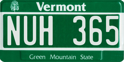 VT license plate NUH365