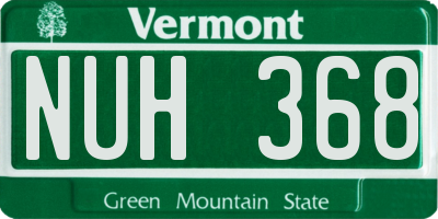 VT license plate NUH368
