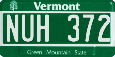 VT license plate NUH372