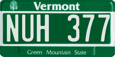 VT license plate NUH377