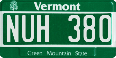 VT license plate NUH380