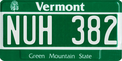 VT license plate NUH382