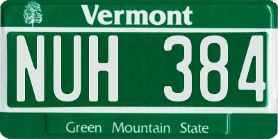 VT license plate NUH384