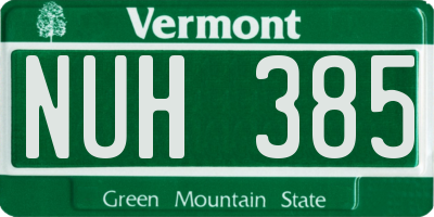 VT license plate NUH385