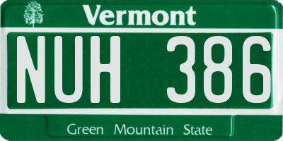 VT license plate NUH386