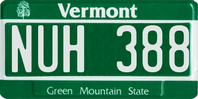 VT license plate NUH388