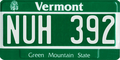 VT license plate NUH392