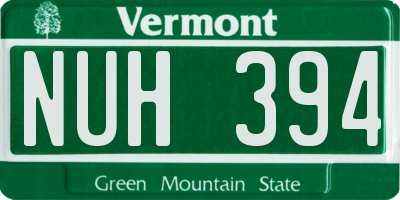 VT license plate NUH394