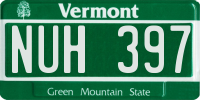 VT license plate NUH397