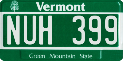 VT license plate NUH399