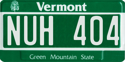 VT license plate NUH404