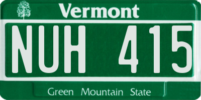 VT license plate NUH415