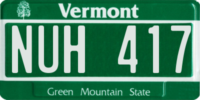 VT license plate NUH417