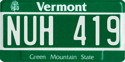 VT license plate NUH419