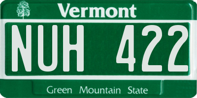 VT license plate NUH422