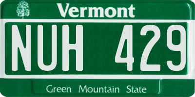 VT license plate NUH429