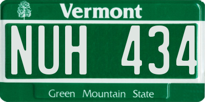 VT license plate NUH434