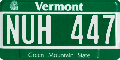 VT license plate NUH447