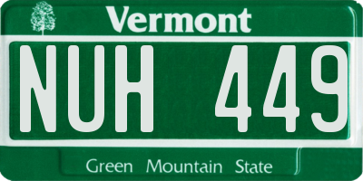 VT license plate NUH449