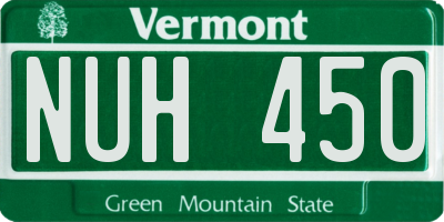 VT license plate NUH450