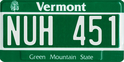 VT license plate NUH451