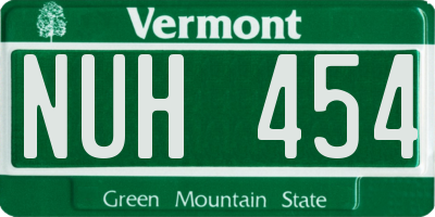 VT license plate NUH454