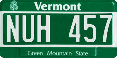 VT license plate NUH457