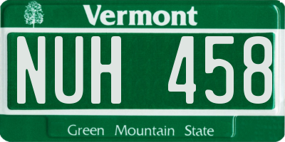 VT license plate NUH458