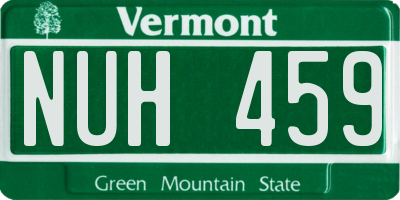 VT license plate NUH459