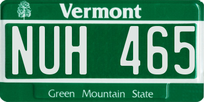 VT license plate NUH465
