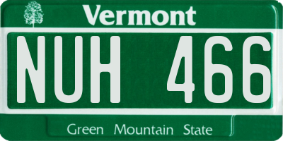 VT license plate NUH466