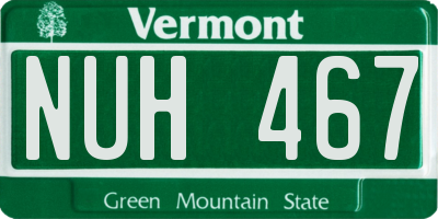 VT license plate NUH467