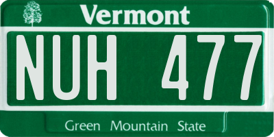 VT license plate NUH477