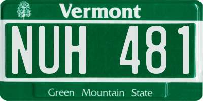 VT license plate NUH481