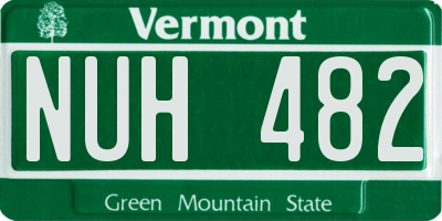 VT license plate NUH482