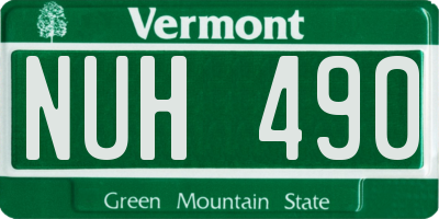 VT license plate NUH490