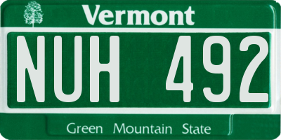 VT license plate NUH492