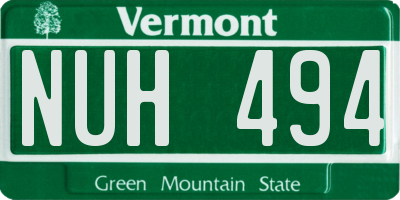 VT license plate NUH494