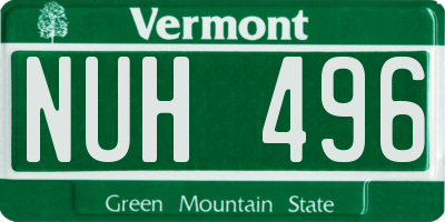 VT license plate NUH496