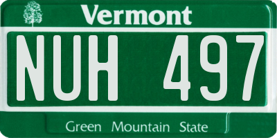 VT license plate NUH497