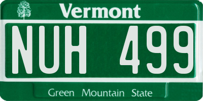 VT license plate NUH499