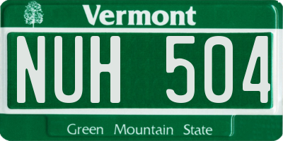 VT license plate NUH504