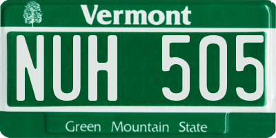 VT license plate NUH505